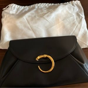 Cartier Envelope Purse.  Vintage with black with red leather.